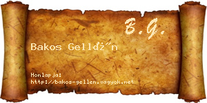 Bakos Gellén névjegykártya