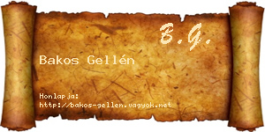 Bakos Gellén névjegykártya